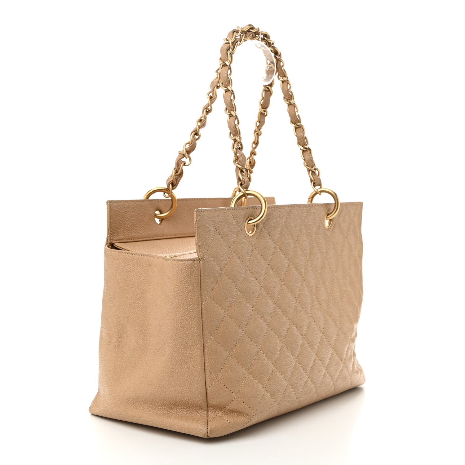 Chanel Caviar Quilted Grand Shopping Tote GTT Beige 3 of 13