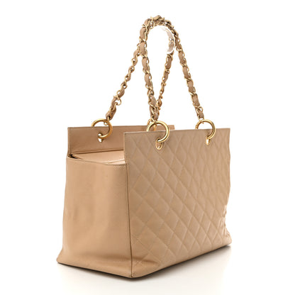 Chanel Caviar Quilted Grand Shopping Tote GTT Beige 3 of 13