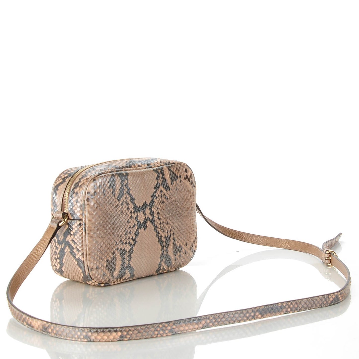 Metallic Python Small Soho Disco Bag Pink Pearl