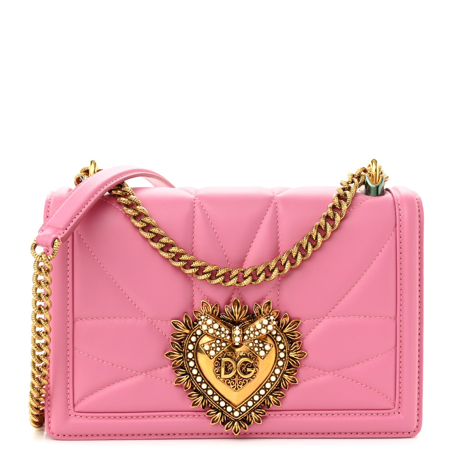 Dolce & Gabbana Calfskin Medium Devotion Crossbody Bag Pink 1 of 9