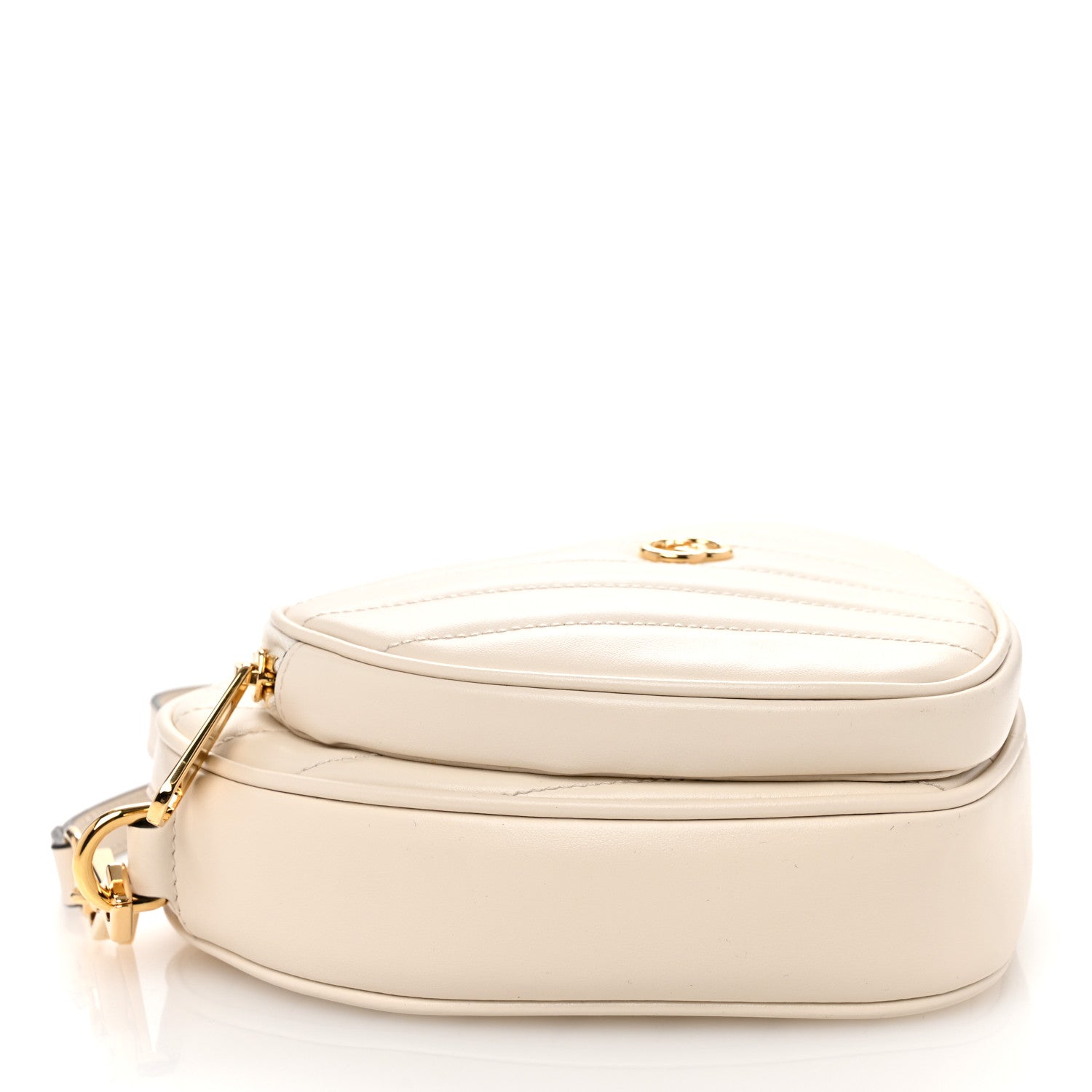 Gucci Calfskin Matelasse Diagonal Mini Interlocking G Heart Shoulder Bag Mystic White 4 of 11