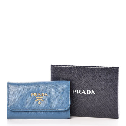 Prada Saffiano Metal 6 Key Holder Cobalto 9 of 9