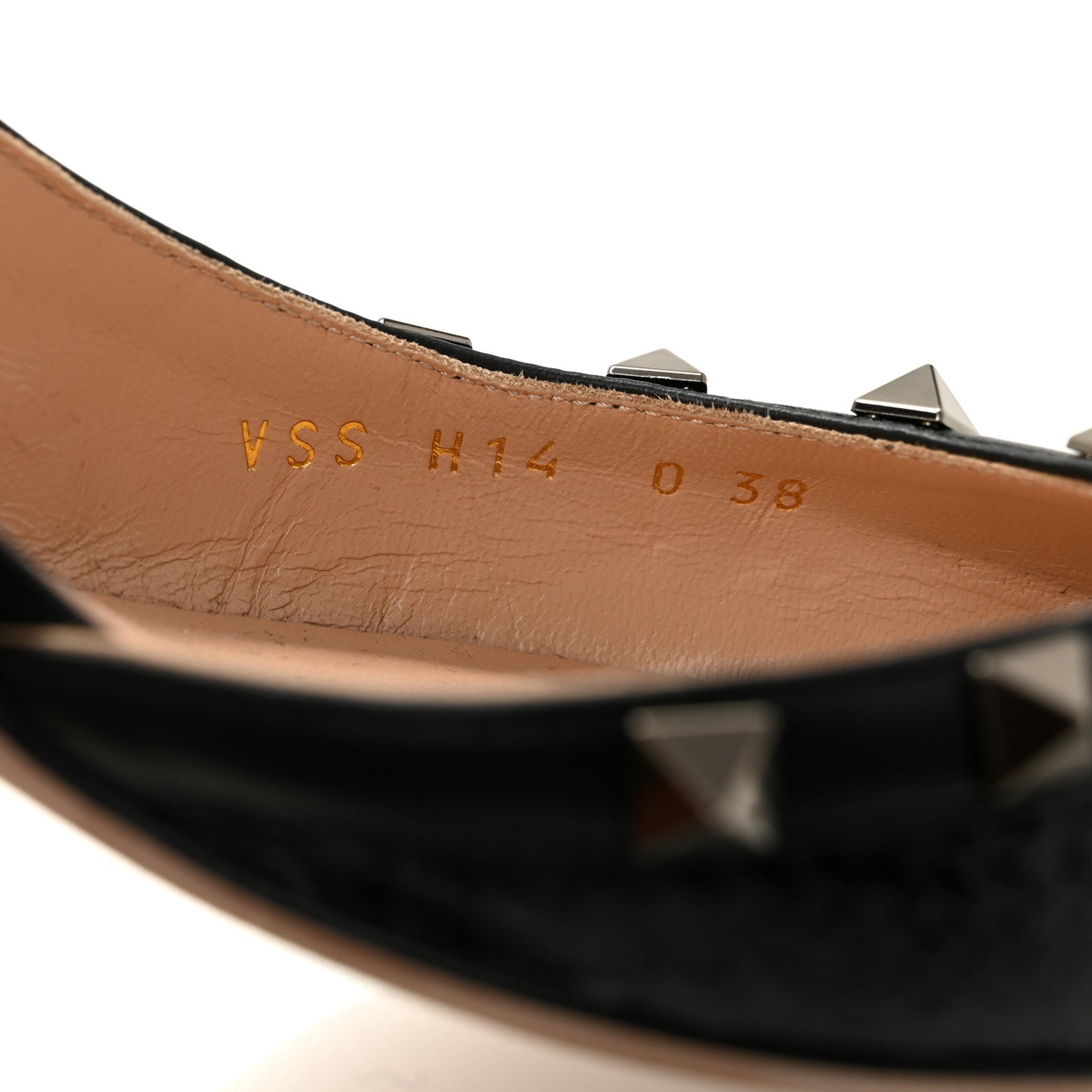 Snakeskin Rockstud Half D'Orsay Slingback 50mm Pumps 38 Black