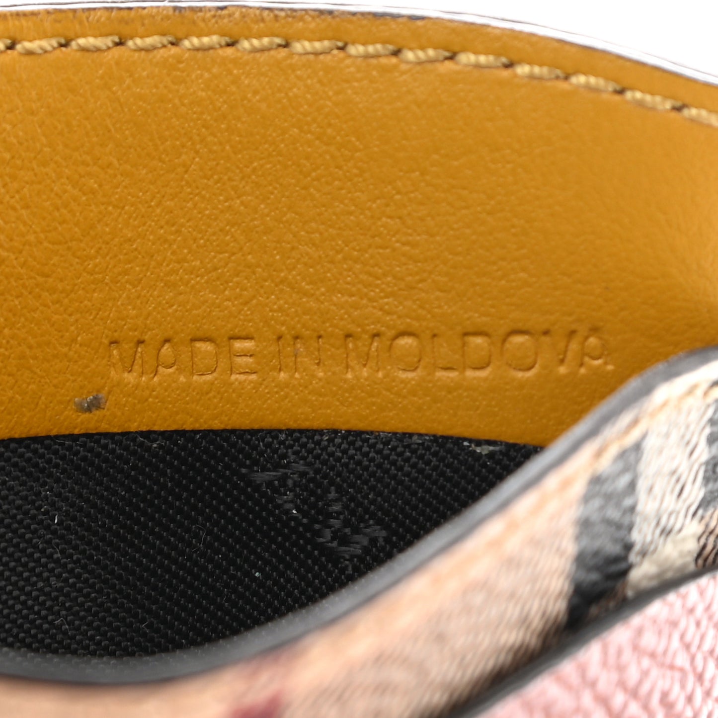 Soft Grain Calfskin Haymarket Check Izzy Card Case Dusty Pink