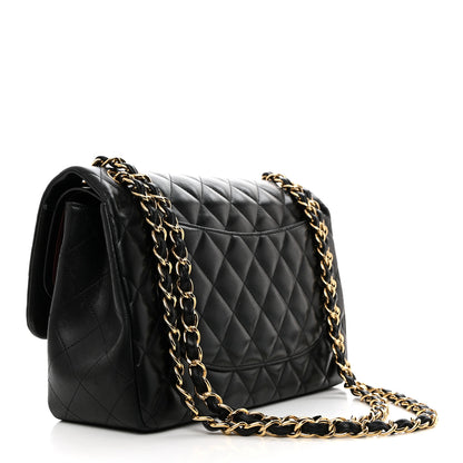 Chanel Lambskin Quilted Jumbo Double Flap Black 2 of 10
