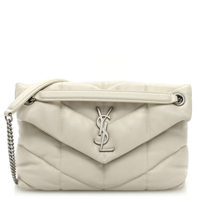 Saint Laurent Lambskin Quilted Small Loulou Puffer Monogram Chain Satchel Crema Soft 1 of 9