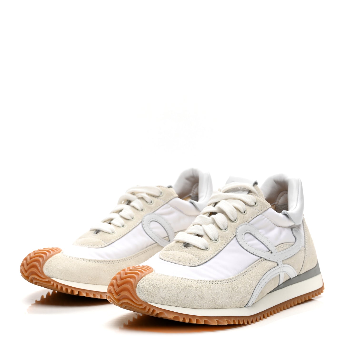Nylon Suede Flow Retro Runner Sneakers  White