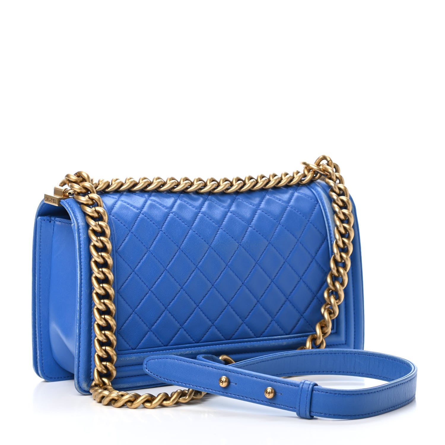 Chanel Lambskin Quilted Medium Boy Flap Blue 2 of 5