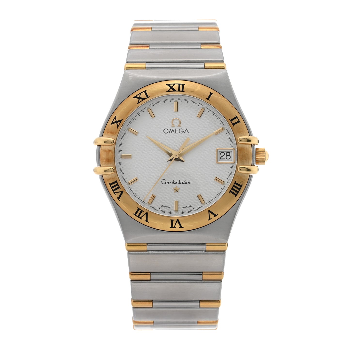 Stainless Steel 18K Yellow Gold 33mm Constellation Quartz Watch White 1312.30