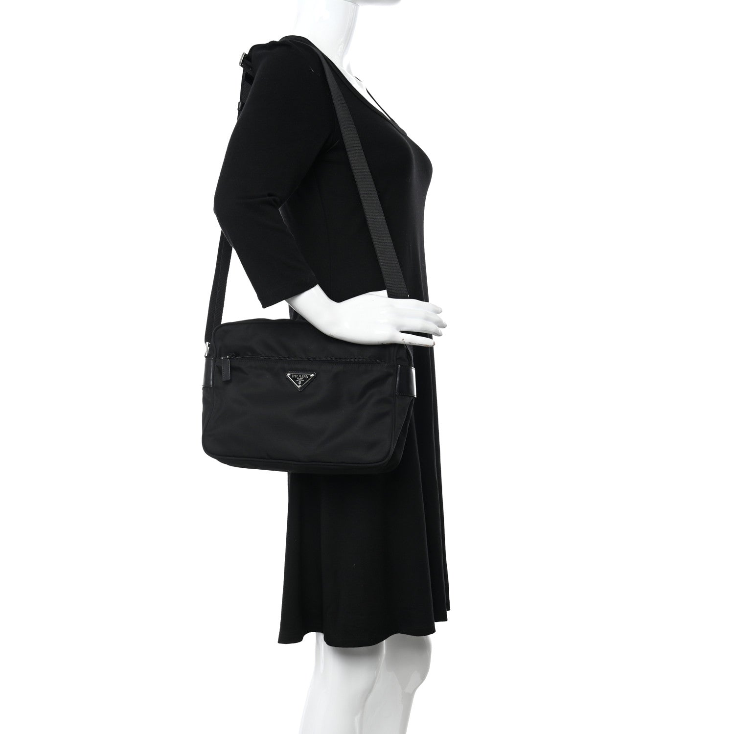 Prada Nylon Tessuto Vela Crossbody Bag Black 2 of 10