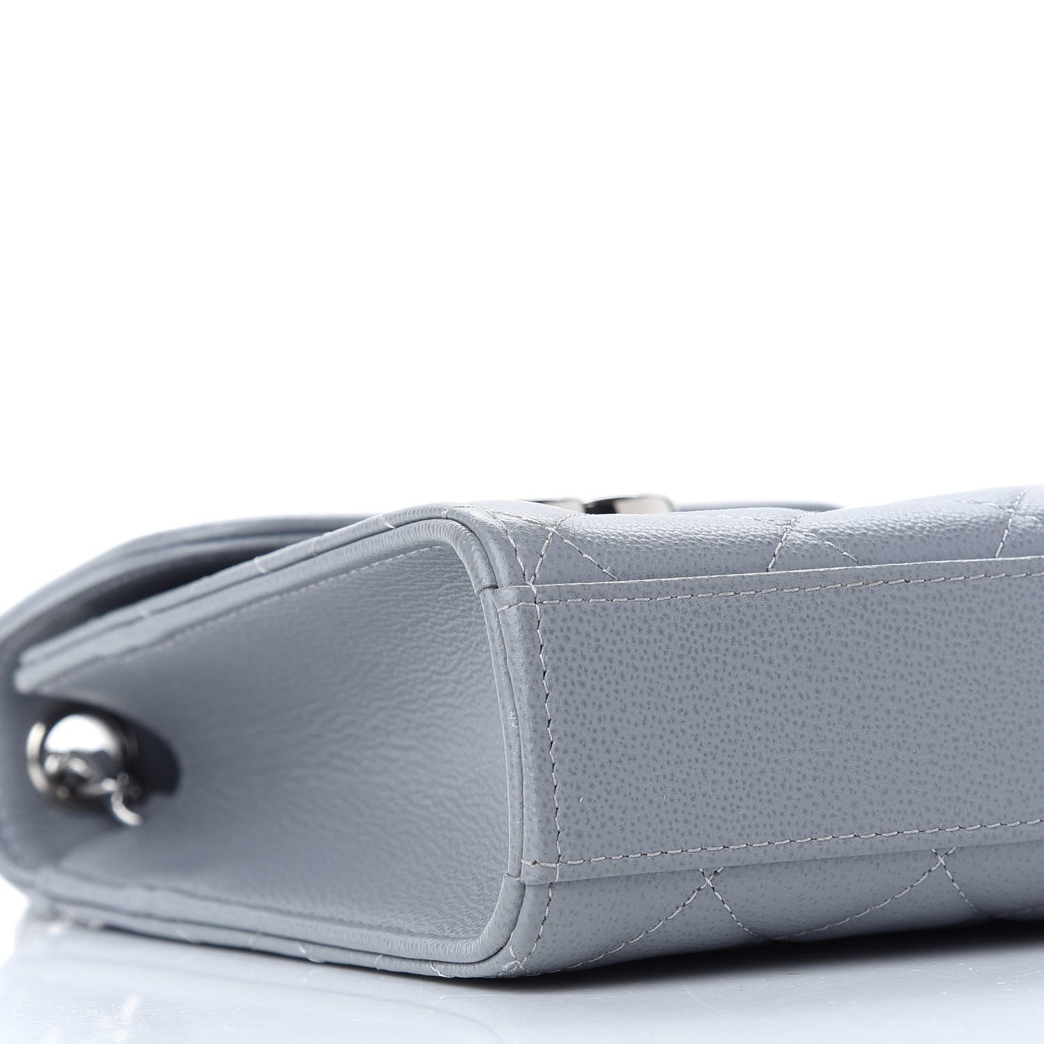 Chanel Grained Calfskin Quilted CC Box Clutch With Chain Grey 9 of 10