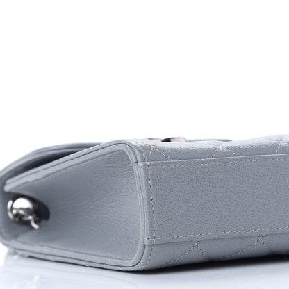 Chanel Grained Calfskin Quilted CC Box Clutch With Chain Grey 9 of 10