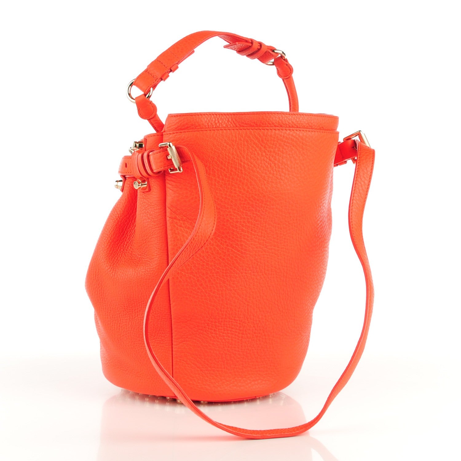 Alexander Wang Pebbled Lambskin Diego Bucket Bag Tang Gold Hardware 3 of 8
