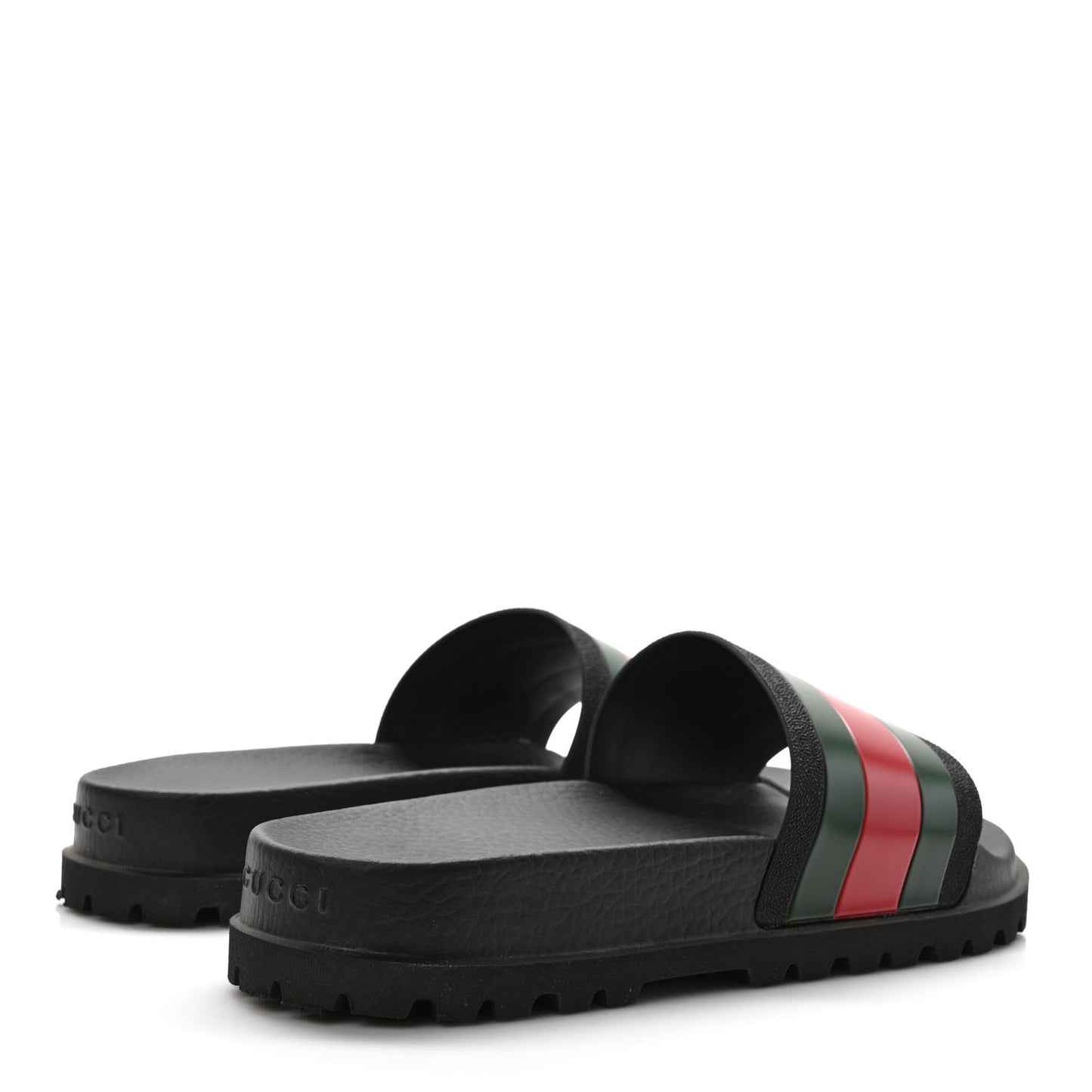 Rubber Web Mens Lug Sole Slide Sandals 8 Black Green Red