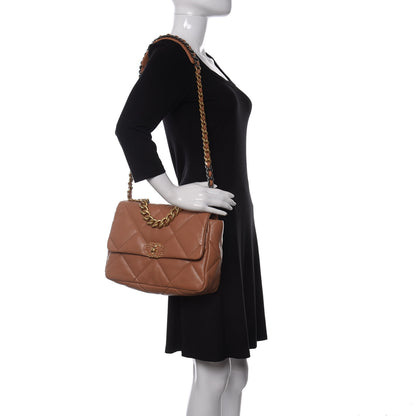 Chanel Lambskin Quilted Large Chanel 19 Flap Brown 2 of 11