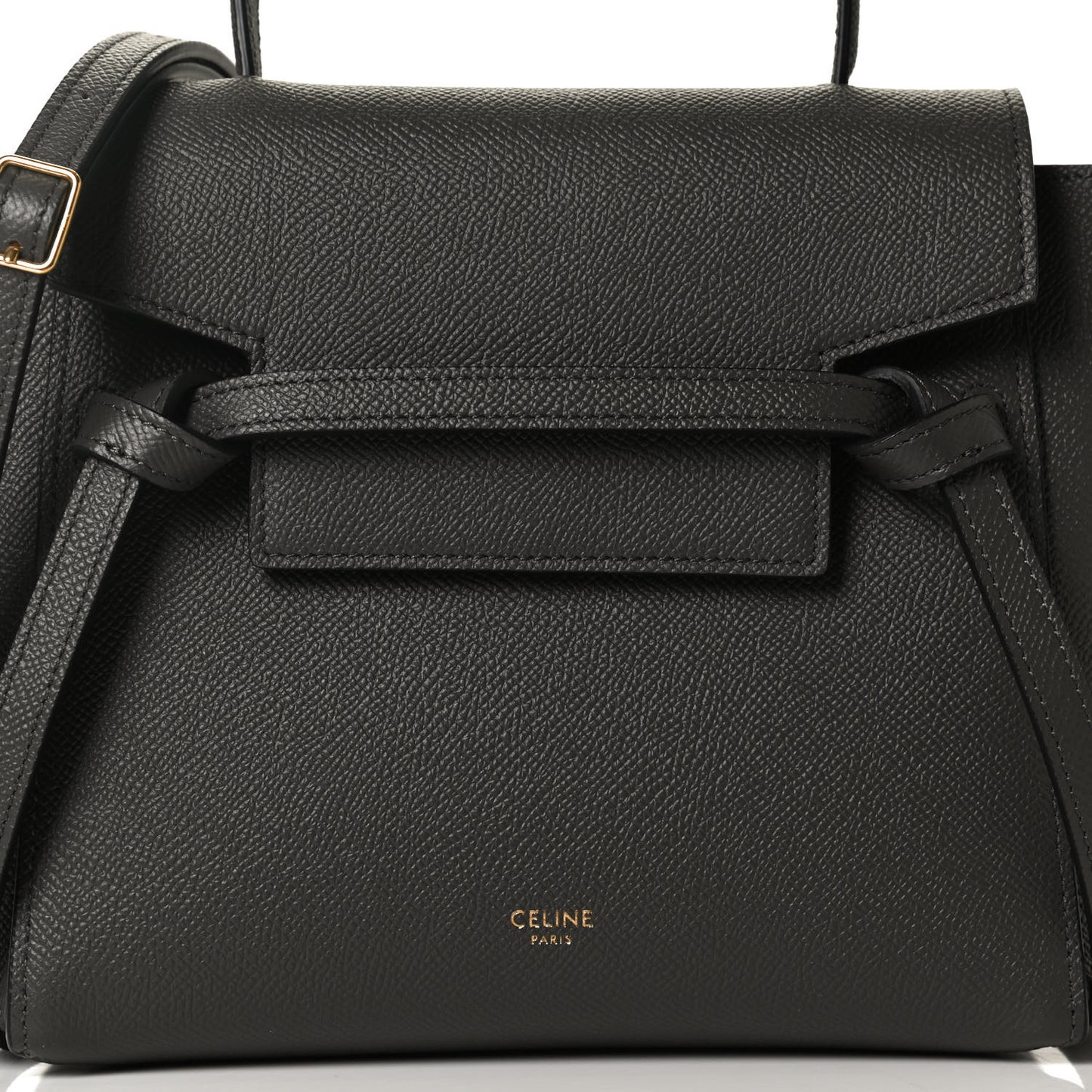 Grained Calfskin Nano Belt Bag Grey