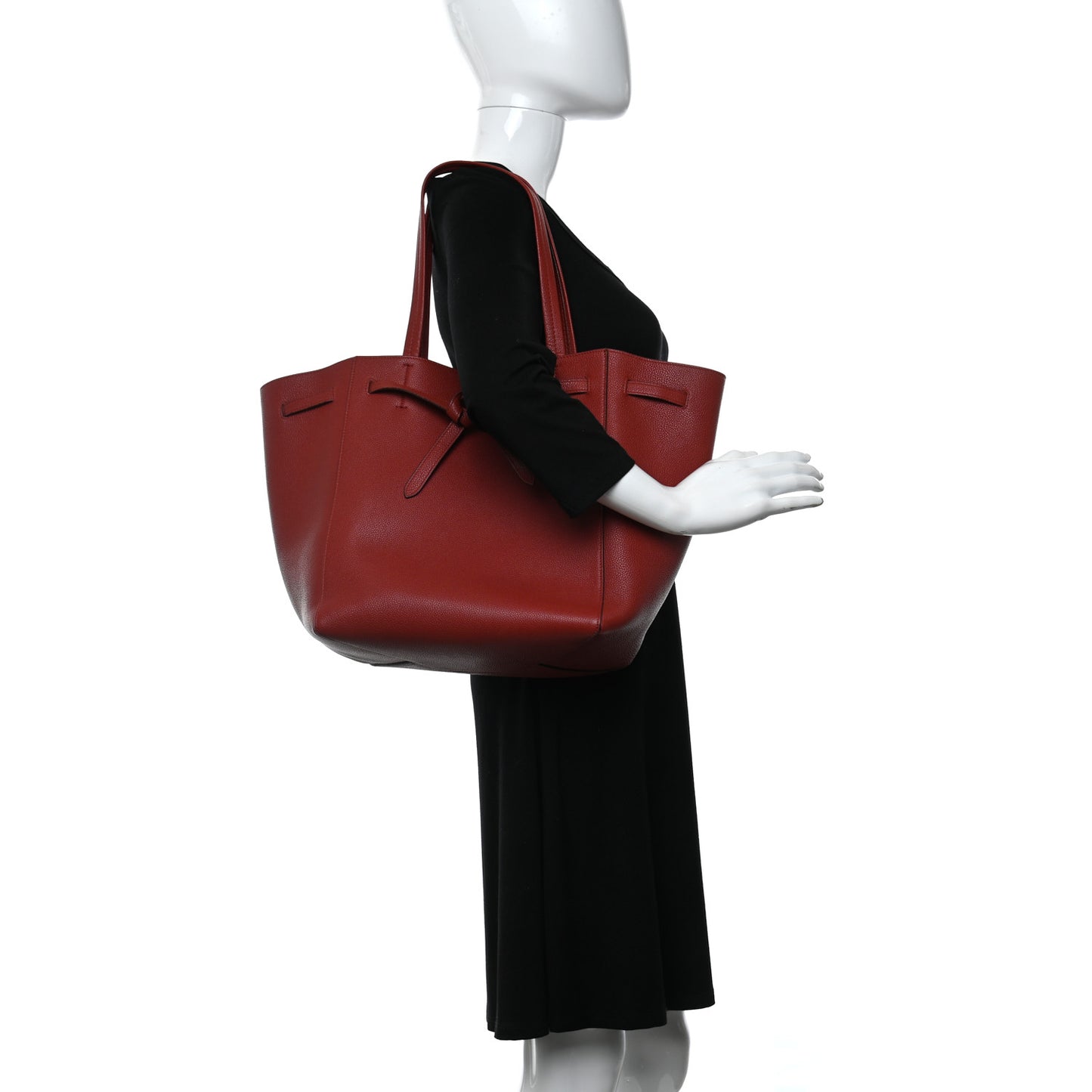 Soft Grained Calfskin Small Belt Cabas Fox Red