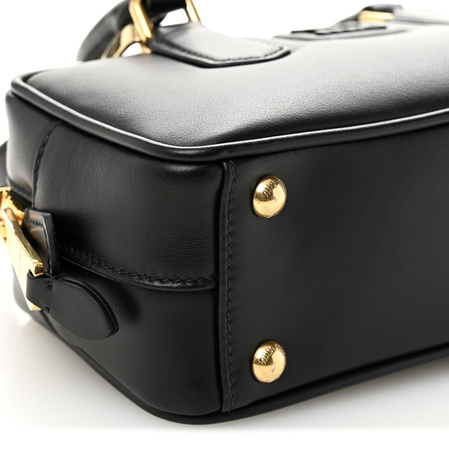 Miu Miu Calfskin Regular Arcadie Top Handle Bag Black 1783561