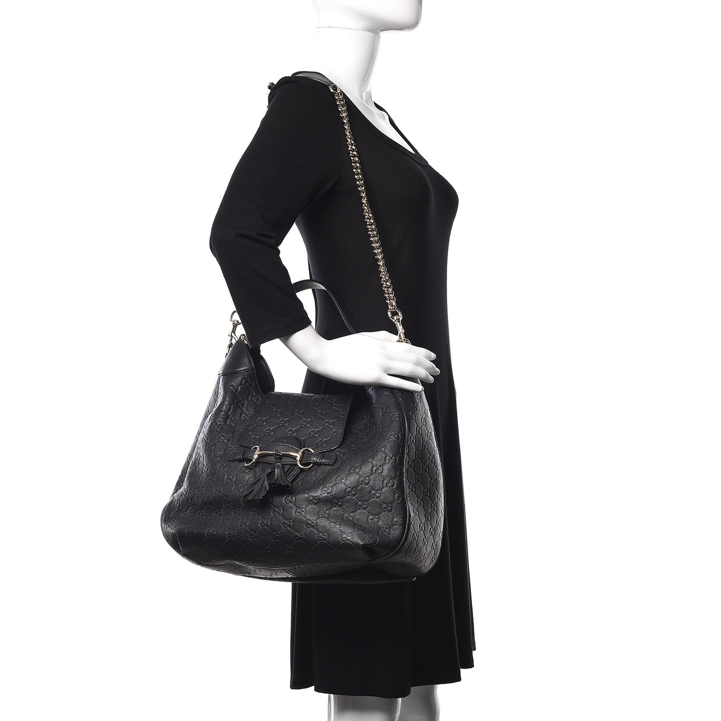 Guccissima Medium Emily Hobo Black