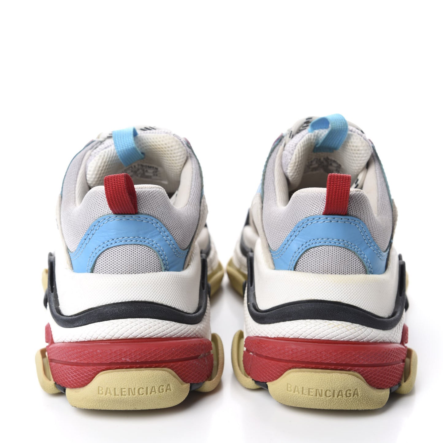 Fabric Mesh Womens Triple S Sneakers 36 White Blue Pink