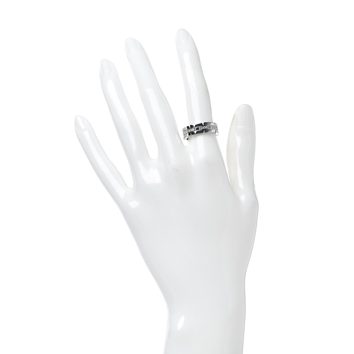 Cartier 18K White Gold Diamond 6mm Tank Francaise Band Ring 52 6 2 of 4