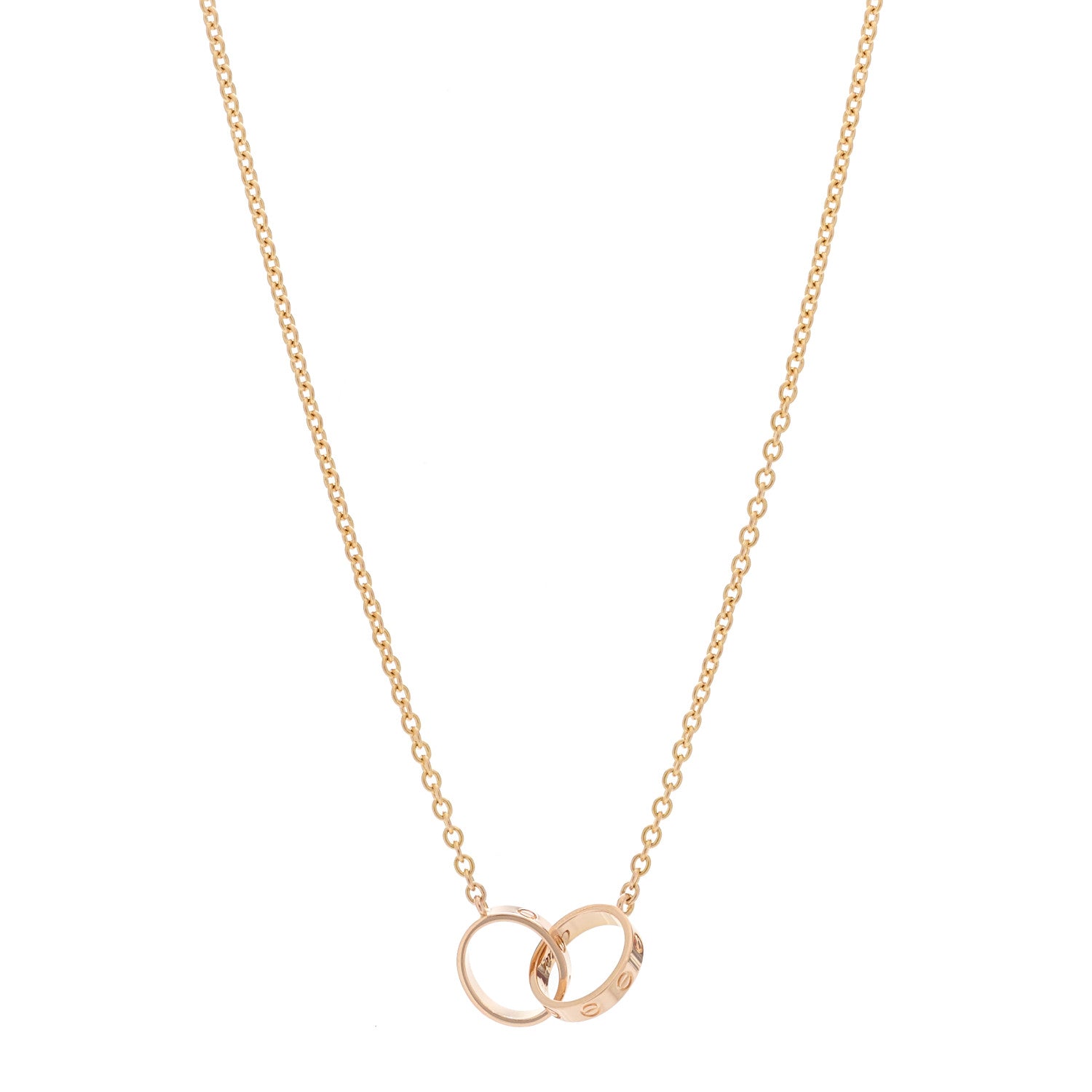 Cartier 18K Pink Gold Interlocking LOVE Necklace 1 of 9