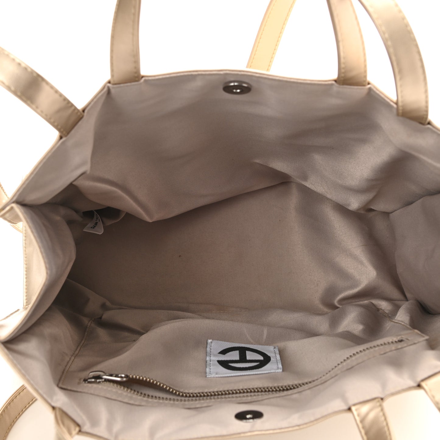 Metallic Vegan Leather Medium Shopping Bag Gold