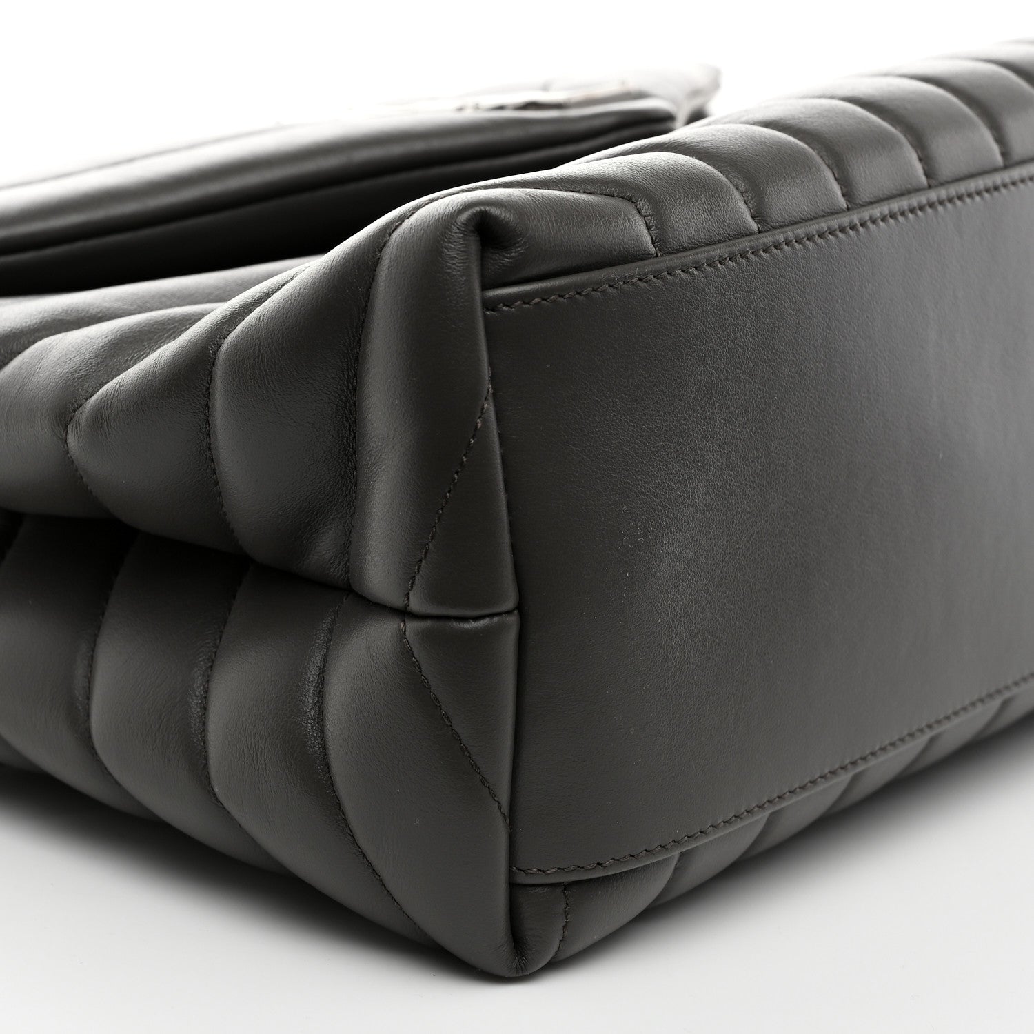 Saint Laurent Calfskin Y Quilted Monogram Medium Loulou Chain Satchel Earth 11 of 12