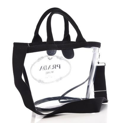 Prada Plexiglass Canapa Small Shopper Tote Black 4 of 10