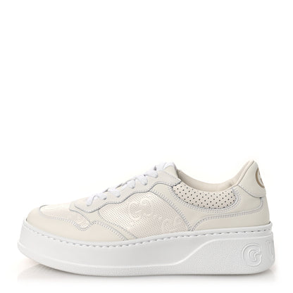 Gucci Calfskin GG Tennis Embossed Perforated Womens Platform 55mm Sneakers 40.5 Great White 1 of 11