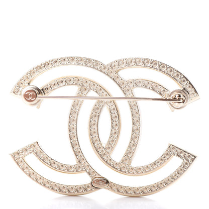 Chanel Crystal CC Brooch Light Gold 3 of 5