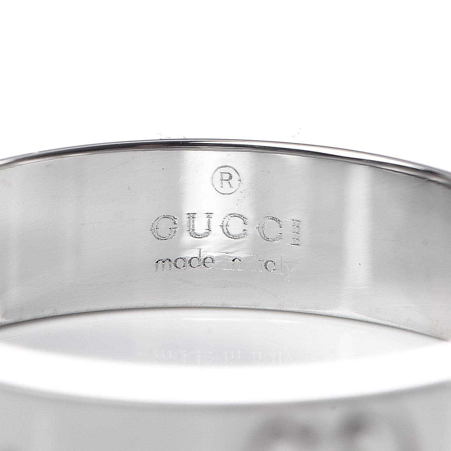 18K White Gold 4mm Icon Thin Band Ring 49 4.75