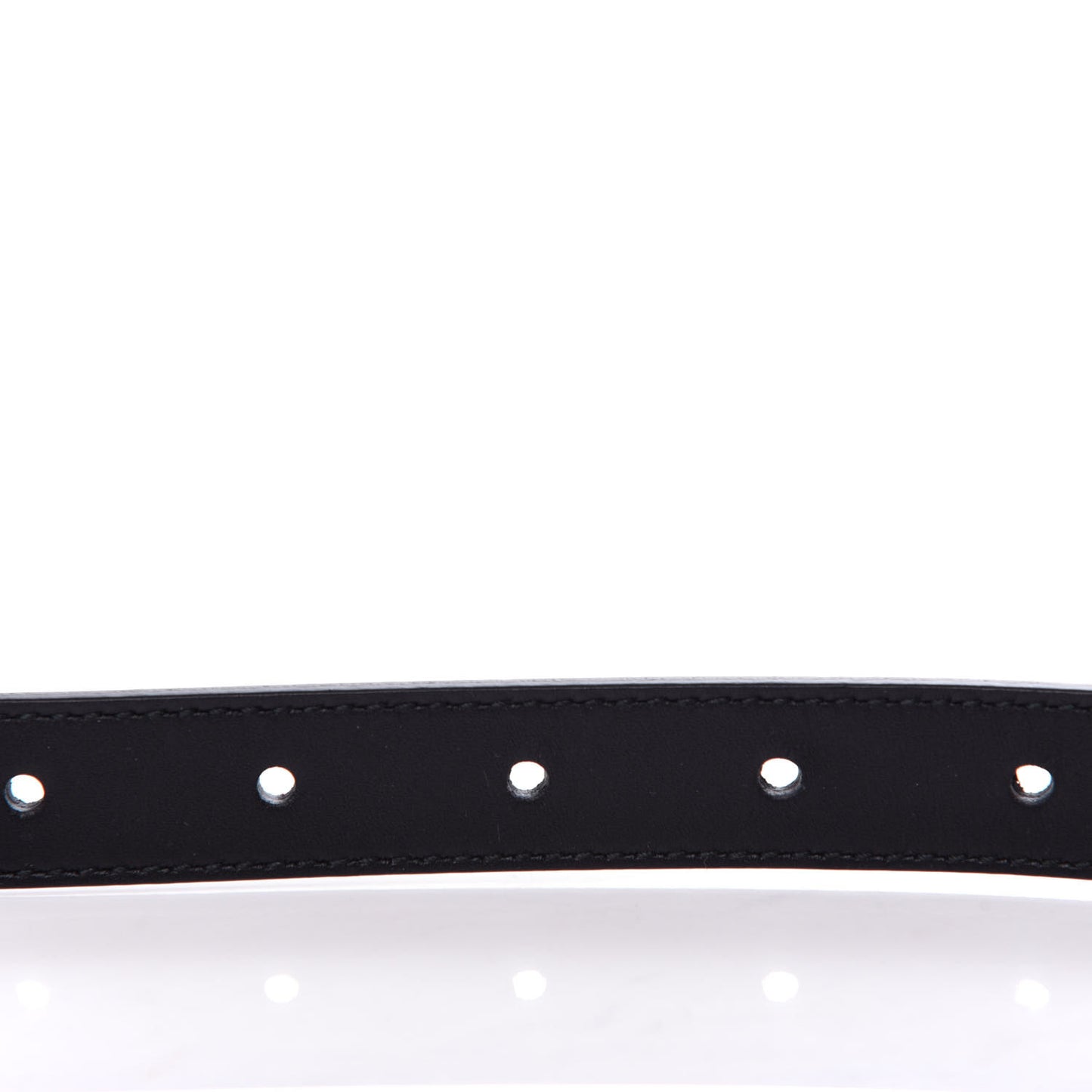 Moon Calfskin Pearl Double G 20mm Belt 80 32 Black Cream