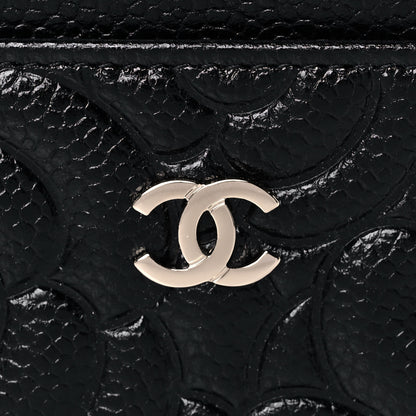 Chanel Caviar Camellia Embossed Card Holder Black 8 of 8