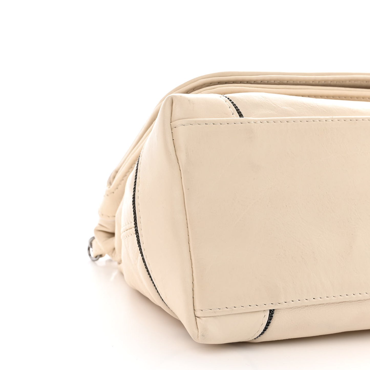 Lambskin CC Chain Shoulder Bag White