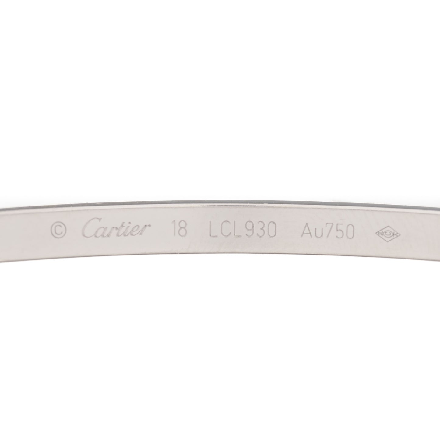 18K White Gold 6 Diamond Small LOVE Bracelet 18