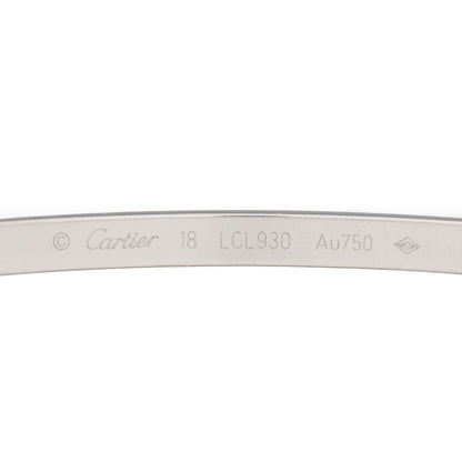 Cartier 18K White Gold 6 Diamond Small LOVE Bracelet 18 3 of 5