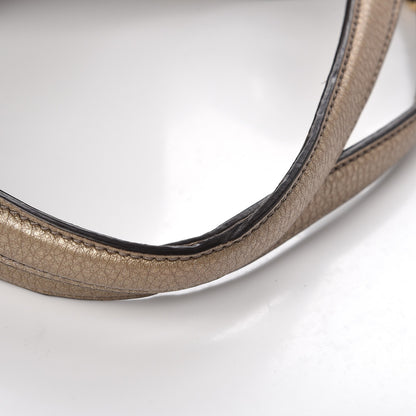 Gucci Metallic Pebbled Calfskin Large Soho Shoulder Bag Golden Beige 8 of 9