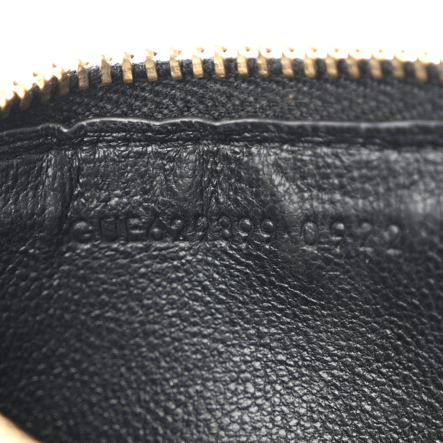 Calfskin Crocodile Embossed 5 Fragments Zip Pouch Card Holder Black