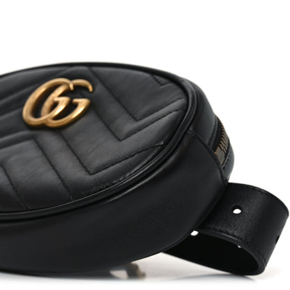 Gucci Calfskin Matelasse GG Marmont Belt Bag 85 34 Black 10 of 10