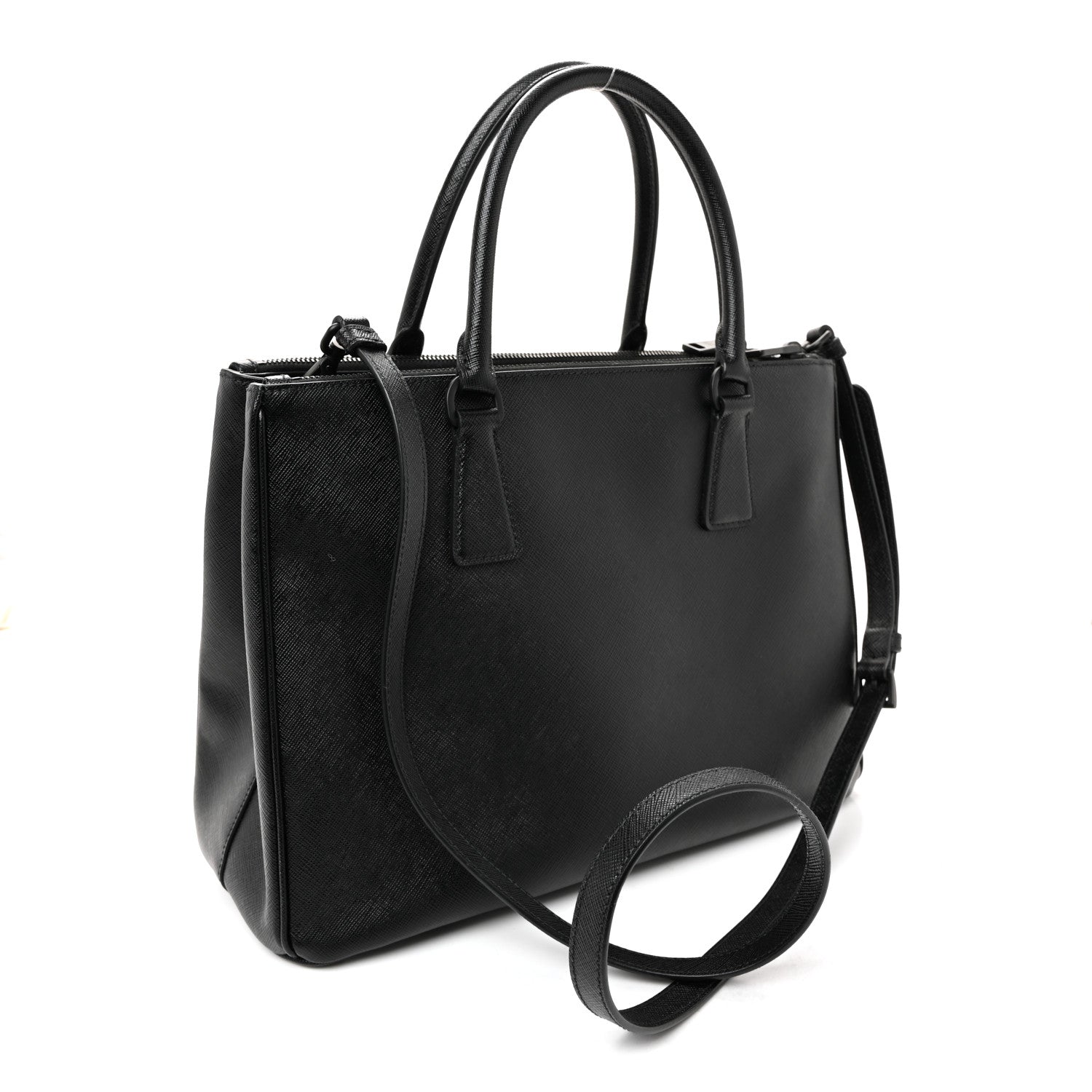 Prada Saffiano Lux Monochrome Large Galleria Double Zip Tote Black 3 of 10