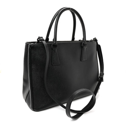 Prada Saffiano Lux Monochrome Large Galleria Double Zip Tote Black 3 of 10