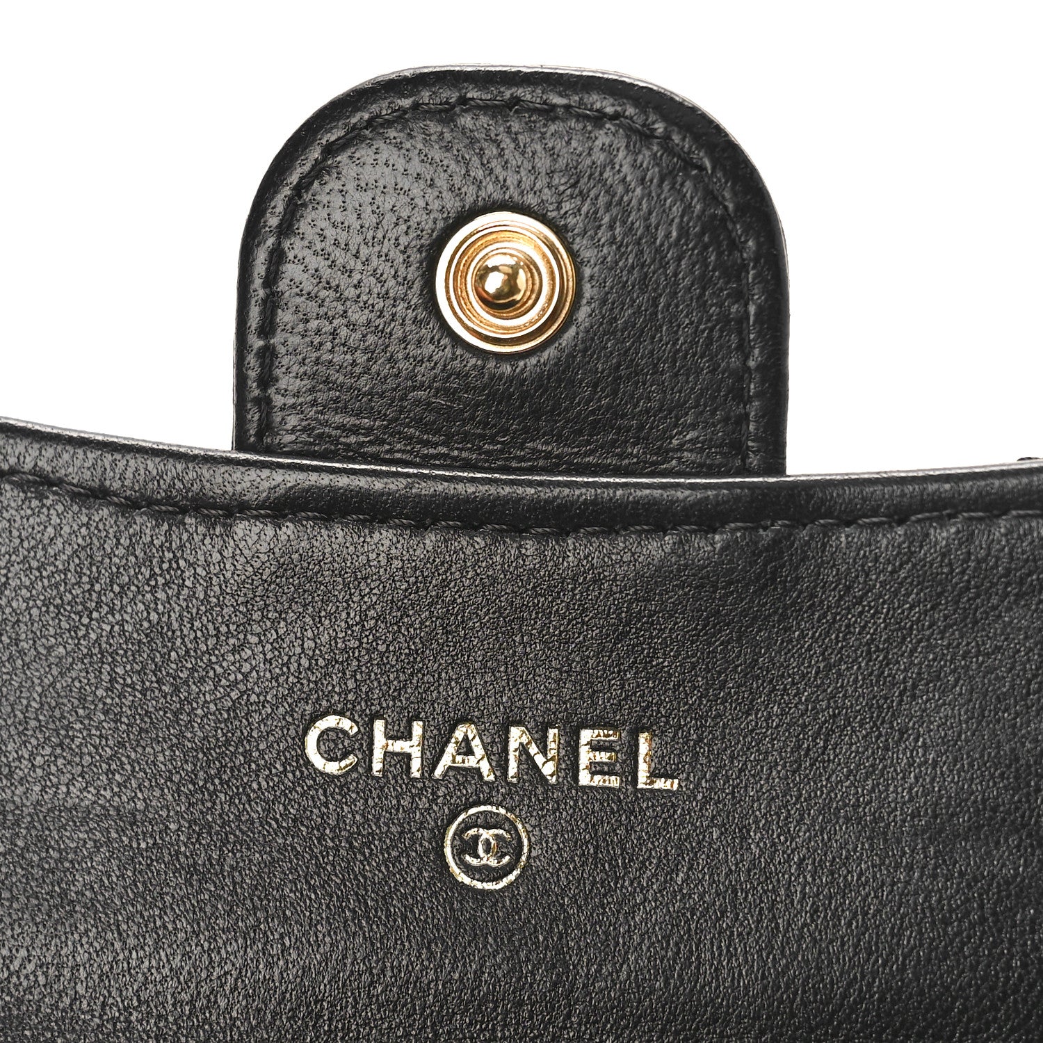 Chanel Lambskin Quilted Flap Card Holder Wallet Black 6 of 10