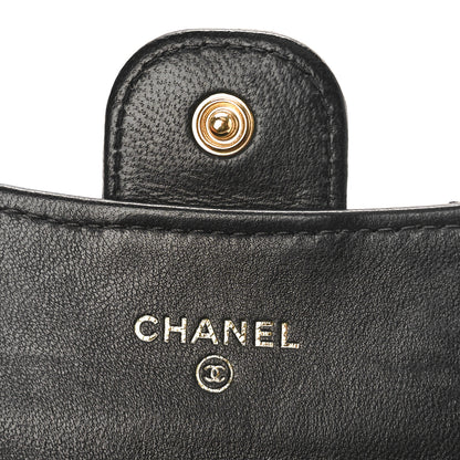 Chanel Lambskin Quilted Flap Card Holder Wallet Black 6 of 10
