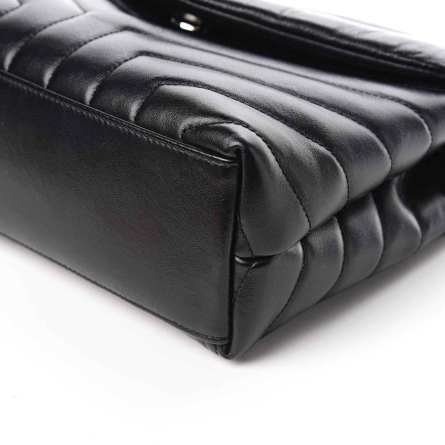 Saint Laurent Calfskin Y Quilted Monogram Small Loulou Chain Satchel Black 9 of 10