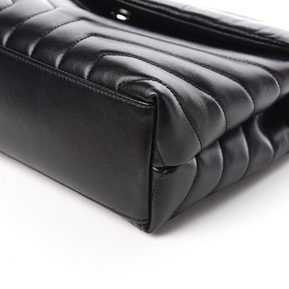 Saint Laurent Calfskin Y Quilted Monogram Small Loulou Chain Satchel Black 9 of 10