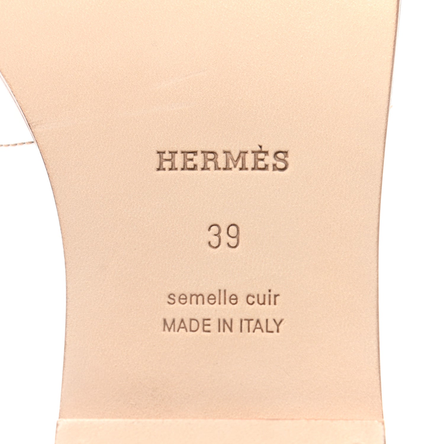 Hermes Box Calfskin Oran Sandals 39 White 6 of 8
