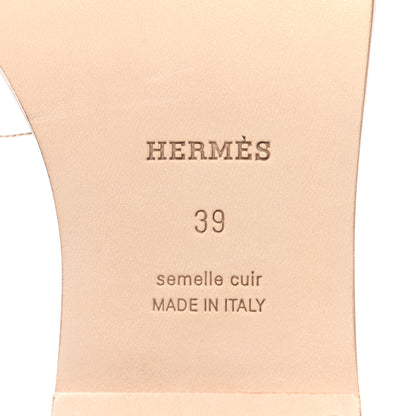 Hermes Box Calfskin Oran Sandals 39 White 6 of 8