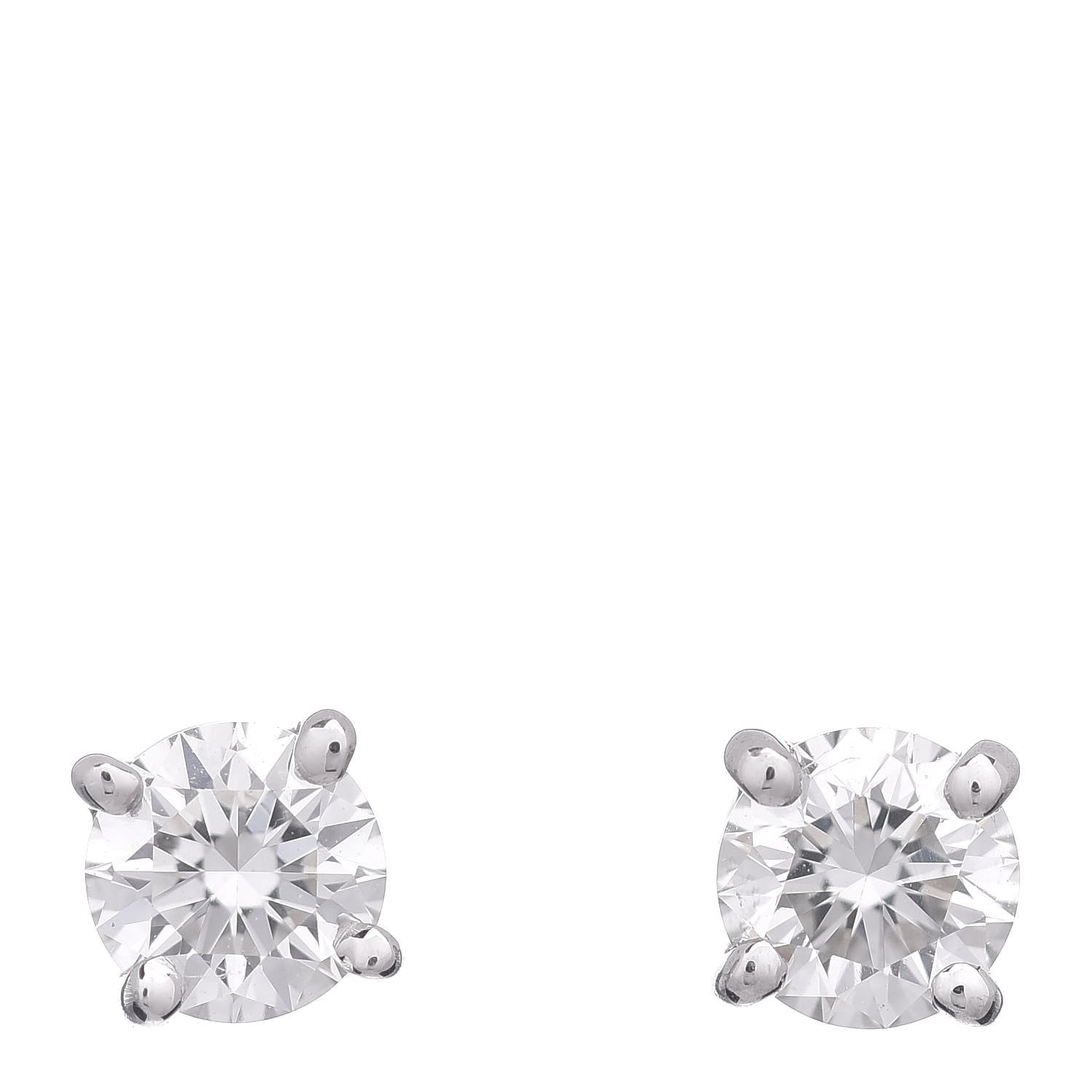 Tiffany Platinum Diamond .31ctw Solitaire Earrings 1 of 5