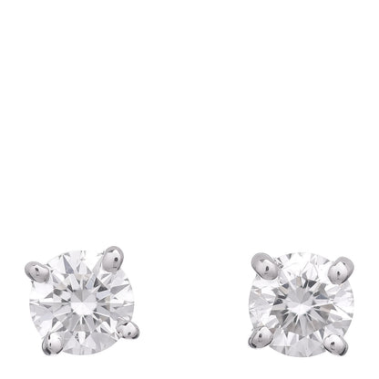 Tiffany Platinum Diamond .31ctw Solitaire Earrings 1 of 5